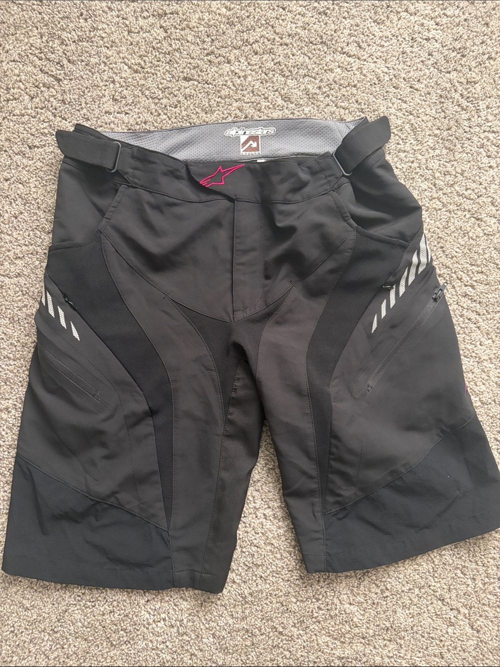 Alpinestars Black Mountain Bike Shorts with Pink Logo